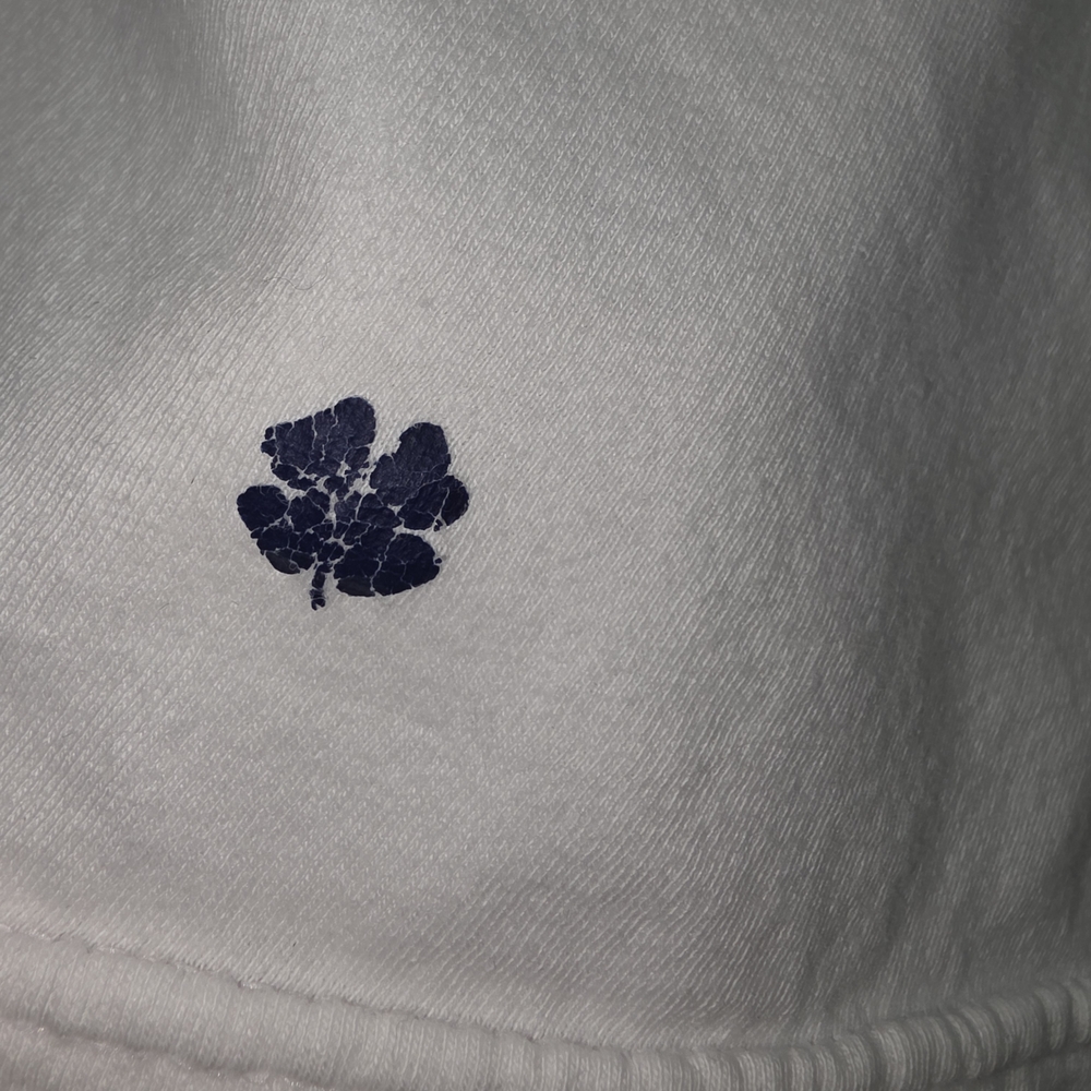 Lucky Brand Med White 100% Cotton Crewneck‎ Tee Clover Logo Short Sleeve Classic - Picture 3 of 5